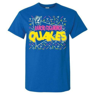 Rancho Cucamonga Quakes Rancho Cucamong Quakes Neon Blue Retro Tee