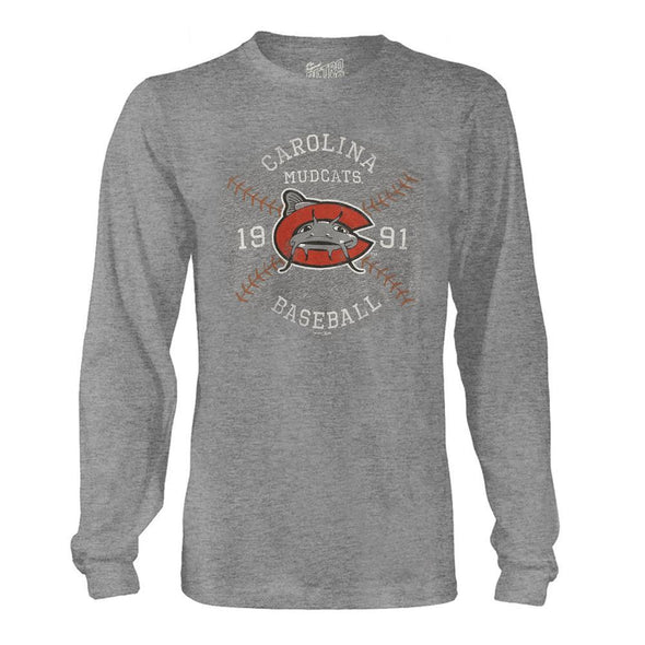 Carolina Mudcats Streaky Grey Laces L/S Tee