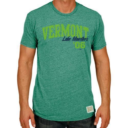 Vermont Lake Monsters RetroBrand Heather Green Tee