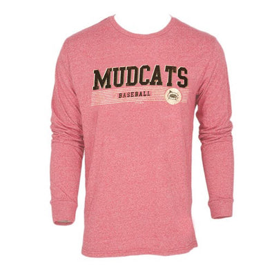 Carolina Mudcats Streaky Red Lines Long Sleeve Tee