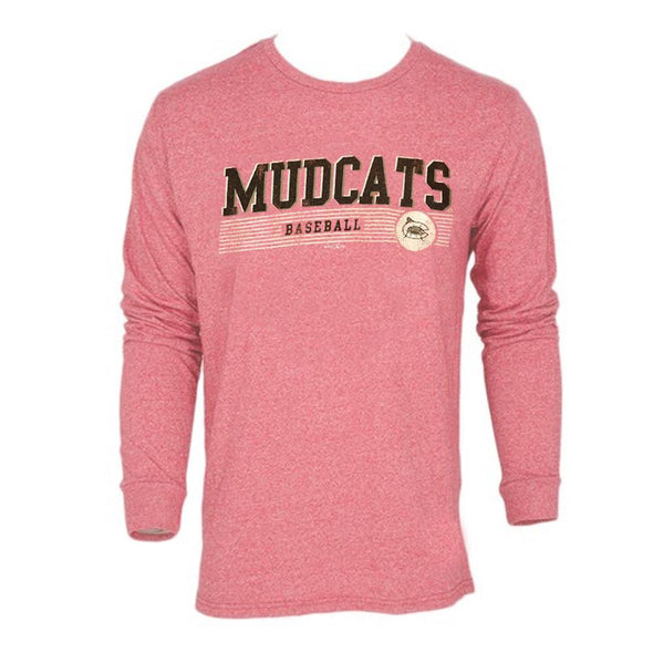 Carolina Mudcats Streaky Red Lines Long Sleeve Tee