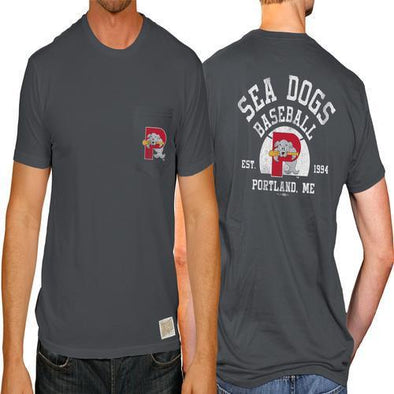 Portland Sea Dogs 2-Sided Pocket Tee - Pepper