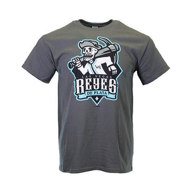 Men's Las Vegas Reyes de Plata Gildan Primary Logo Gray Cotton Short Sleeve T-Shirt