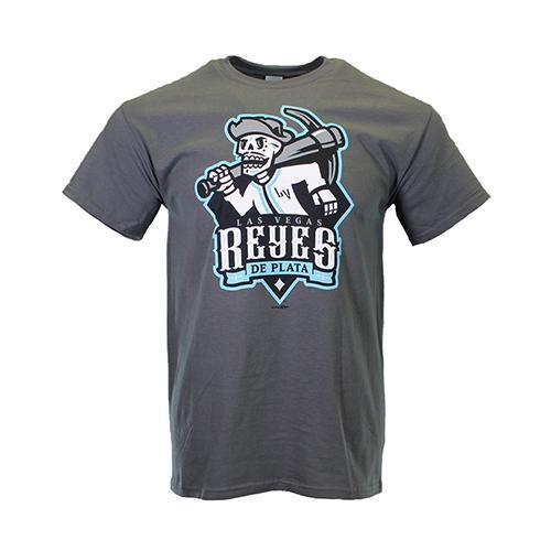 Men's Las Vegas Reyes de Plata Gildan Primary Logo Gray Cotton Short Sleeve T-Shirt