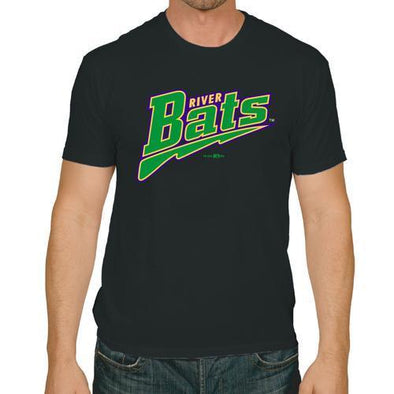 Louisville Bats Riverbats Black Wordmark Dri-fit Tee