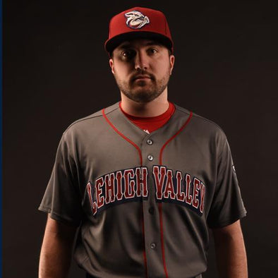 Lehigh Valley IronPigs Mens Road Gray Replica Cool Base Jersey