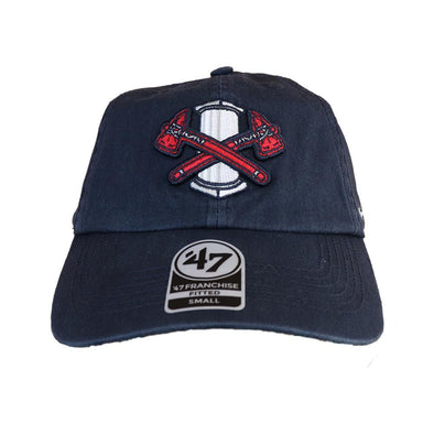 Rome Braves Navy Cross Tomahawk Franchise Cap