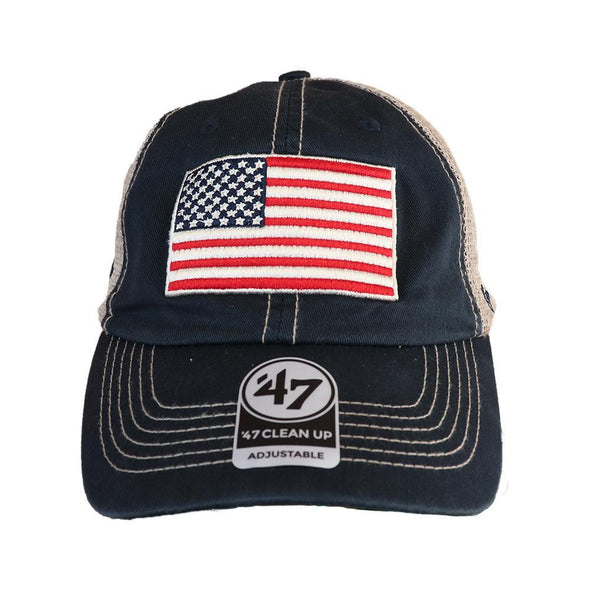 Rome Braves Cross Tomahawk Clean Up American Flag Cap