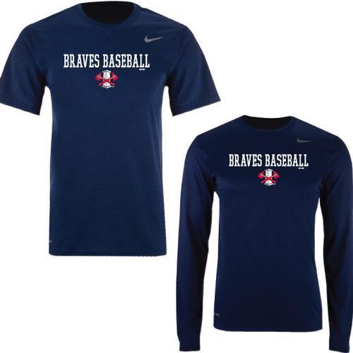 Rome Braves Navy Drifit Tee LS