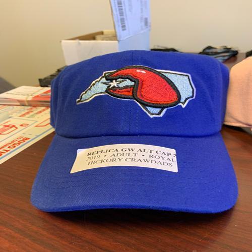Hickory Crawdads Adjustable Blue State Hat