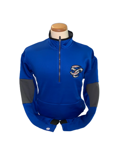 Omaha Storm Chasers Men's Augusta Royal/Carbon 1/4 Zip Pullover