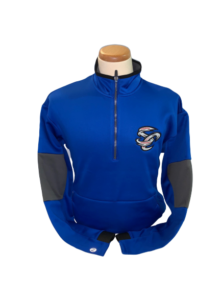 Omaha Storm Chasers Men's Augusta Royal/Carbon 1/4 Zip Pullover