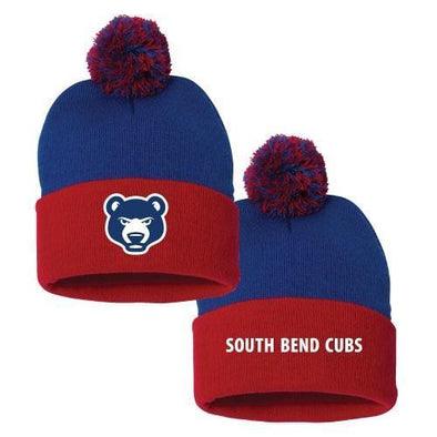 South Bend Cubs Knit Beanie w/ Ball