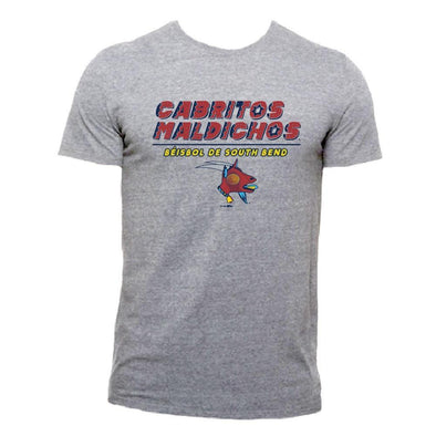 Cabritos Maldichos Camiseta Tri-Mezcla para Los Hombres. Gris.
