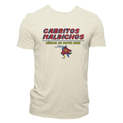 Cabritos Maldichos Camiseta Tri-Mezcla para Los Hombres. Café Claro.