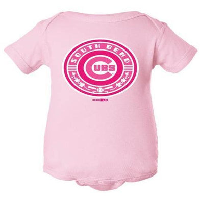 South Bend Cubs Infant Pink Primary Onesie