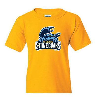 Charlotte Stone Crabs LOGO YOUTH TEE - Gold