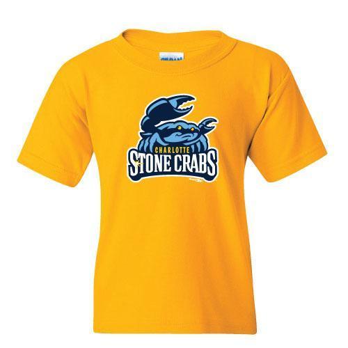 Charlotte Stone Crabs LOGO YOUTH TEE - Gold