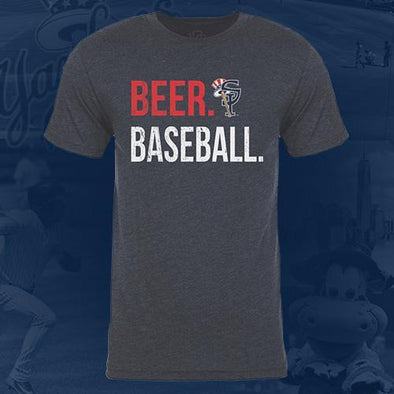 Staten Island Yankees 108 Stitches Heather Navy Beer. Baseball T-Shirt