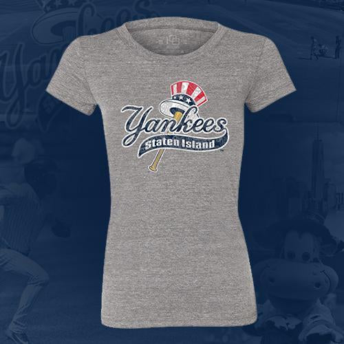 Staten Island Yankees 108 Stitches Heather Grey Ladies Paisley T-Shirt