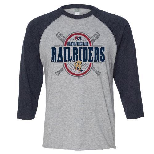 Scranton/Wilkes-Barre RailRiders Youth Heather/Navy Raglan T-Shirt