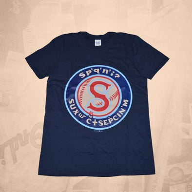 Spokane Indians Navy Salish Logo Tee