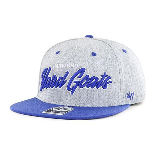 Hartford Yard Goats '47 Brand Script Snap Back in Grey / Blue