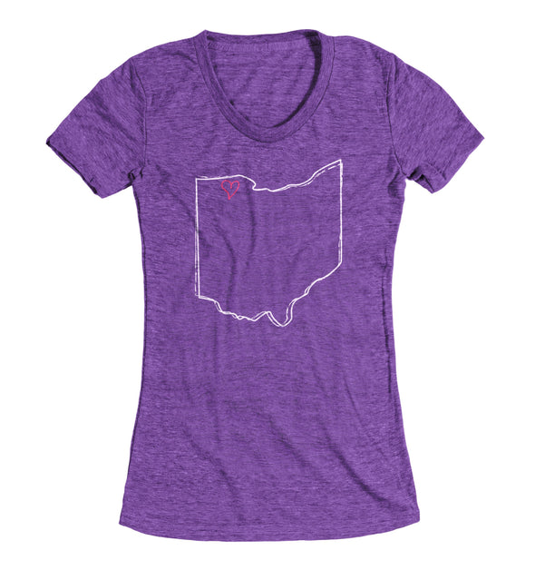 Holy Toledo Purple Scribble State Ladies T