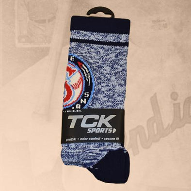 Spokane Indians Navy Heathered Logo Socks