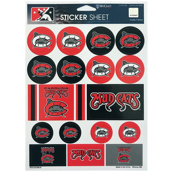 Carolina Mudcats Sticker Sheet