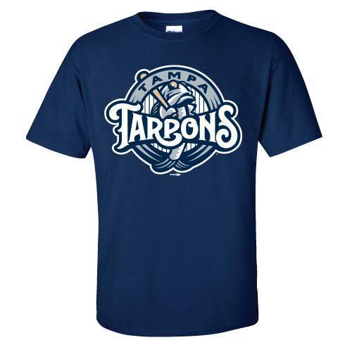 Tampa Tarpons Tampa Tarpons Tampa Tarpons Navy Blue Primary Logo Tee