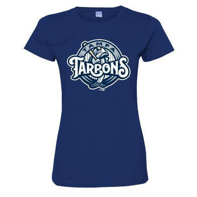 Tampa Tarpons Tampa Tarpons Tampa Tarpons Navy Blue Primary Logo Ladies Tee