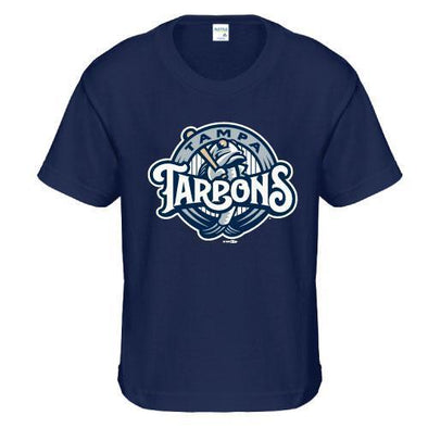 Tampa Tarpons Tampa Tarpons Tampa Tarpons Navy Blue Primary Youth Logo Tee