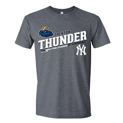 Dark Heather Adult Soft style Trenton Thunder/NY Yankees Affiliate t-shirt