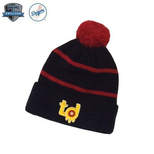 Tulsa Drillers Striped 918 "TD" Pom Beanie