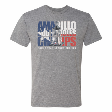 Amarillo Sod Poodles Grey Trophy Texas League Champs Tee