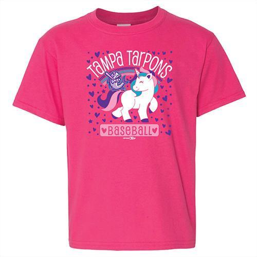 Tampa Tarpons Tampa Tarpons Youth Tampa Tarpons Fish & Pony Pink T-Shirt