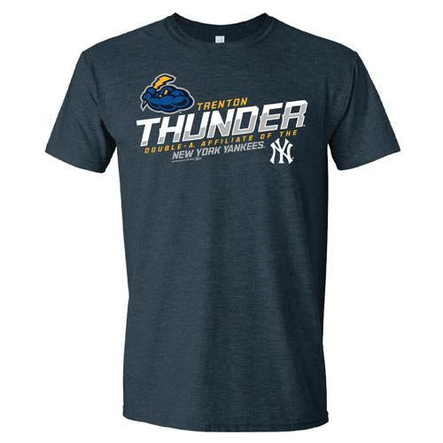 Heather Navy Adult Softstyle Trenton Thunder/NY Yankees Affiliate t-shirt