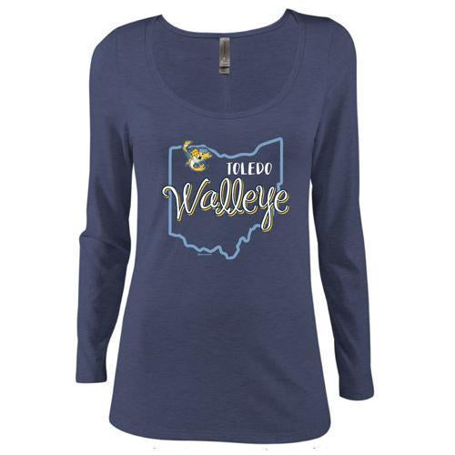 Seventeen Walleye Ladies Tri-Blend Long Sleeve T