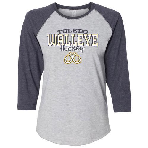 Trish Walleye Ladies 3/4 Sleeve Vintage T