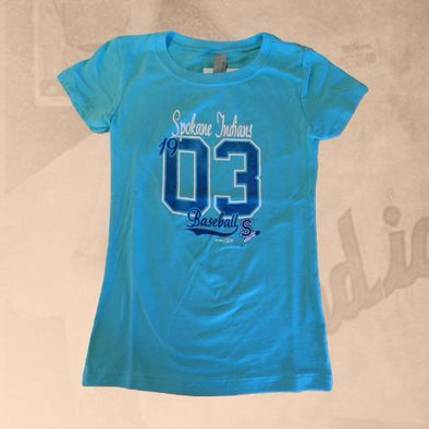 Spokane Indians Tahiti Blue Girls Tee