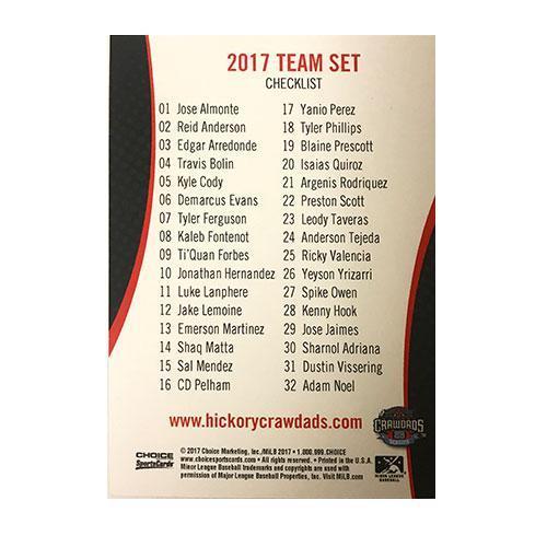 Hickory Crawdads 2017 Team Set #1
