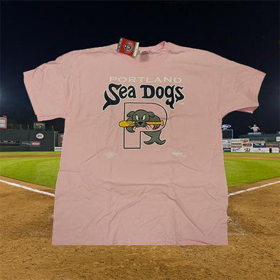 Portland Sea Dogs Logo Short Sleeve Tee - Pink - Youth