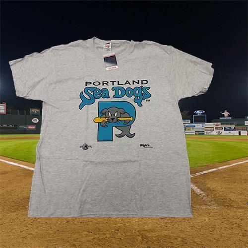 Portland Sea Dogs Logo Short Sleeve Tee - Ash w/Teal Logo - Youth