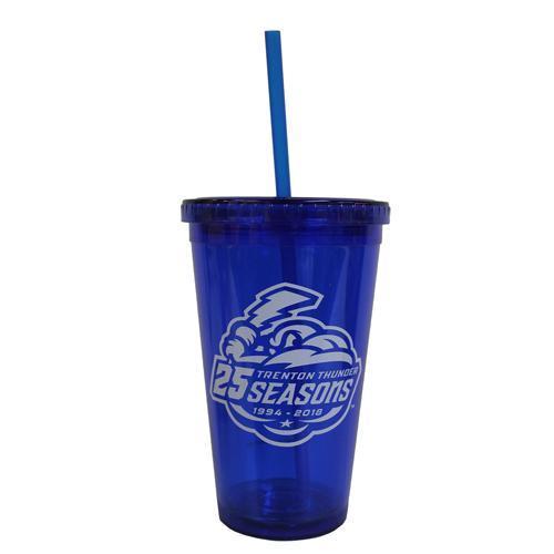 Trenton Thunder 25th Season Blue Straw Cup