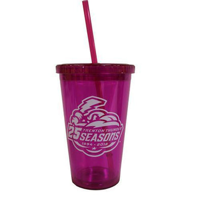 Trenton Thunder 25th Season Pink Straw Cup
