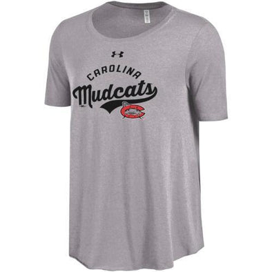 Carolina Mudcats Women's Under Armour Gray Heather Trapeze Tee