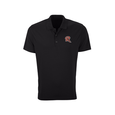 Black Polo with Red Feather R Logo