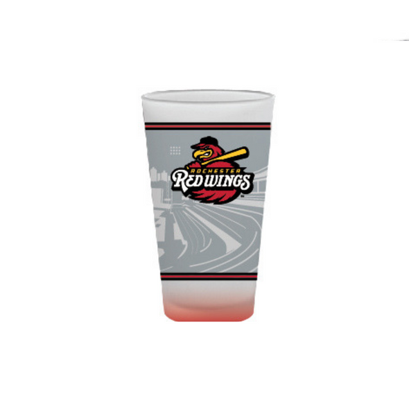 Glass Pint Glass with Stadium Design and Primary Logo
