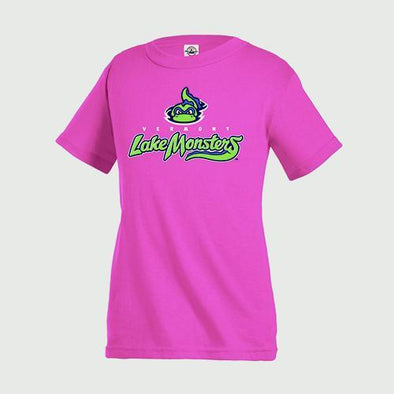 Vermont Lake Monsters Youth Primary Logo T-Shirt - Heliconia